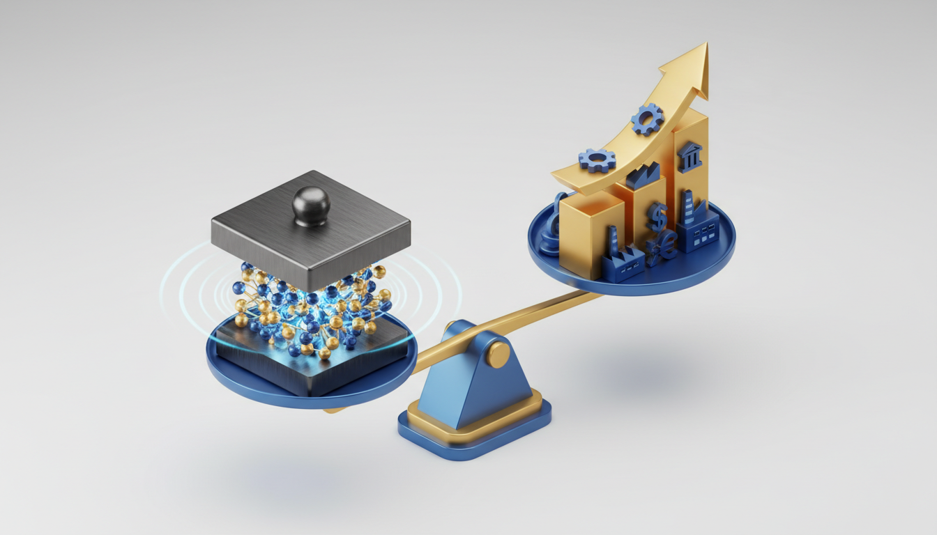 3D isometric illustration of a balanced financial scale