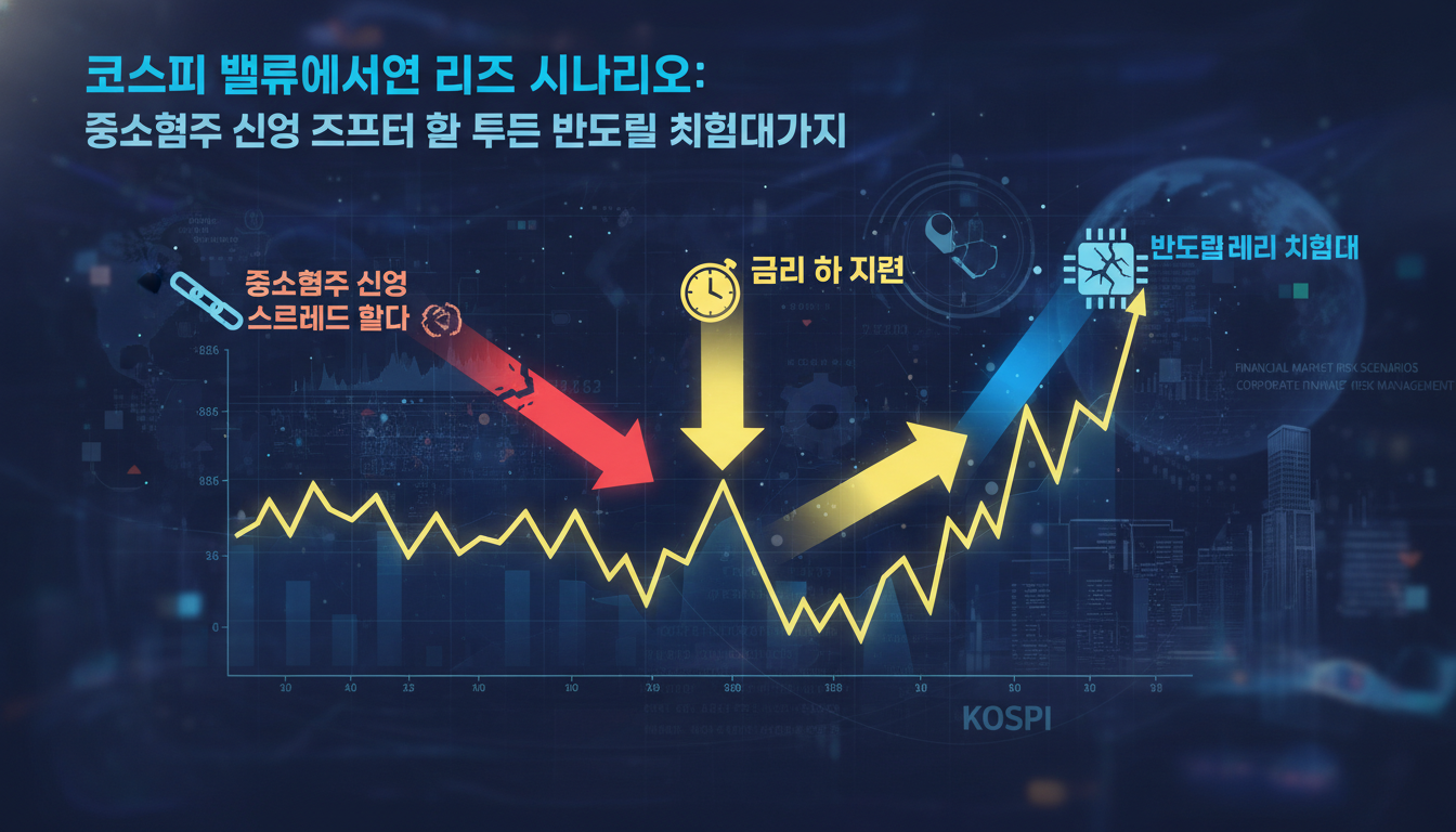 financial market risk scenarios abstract concept, stock market graph with diverging arrows, corporate finance...