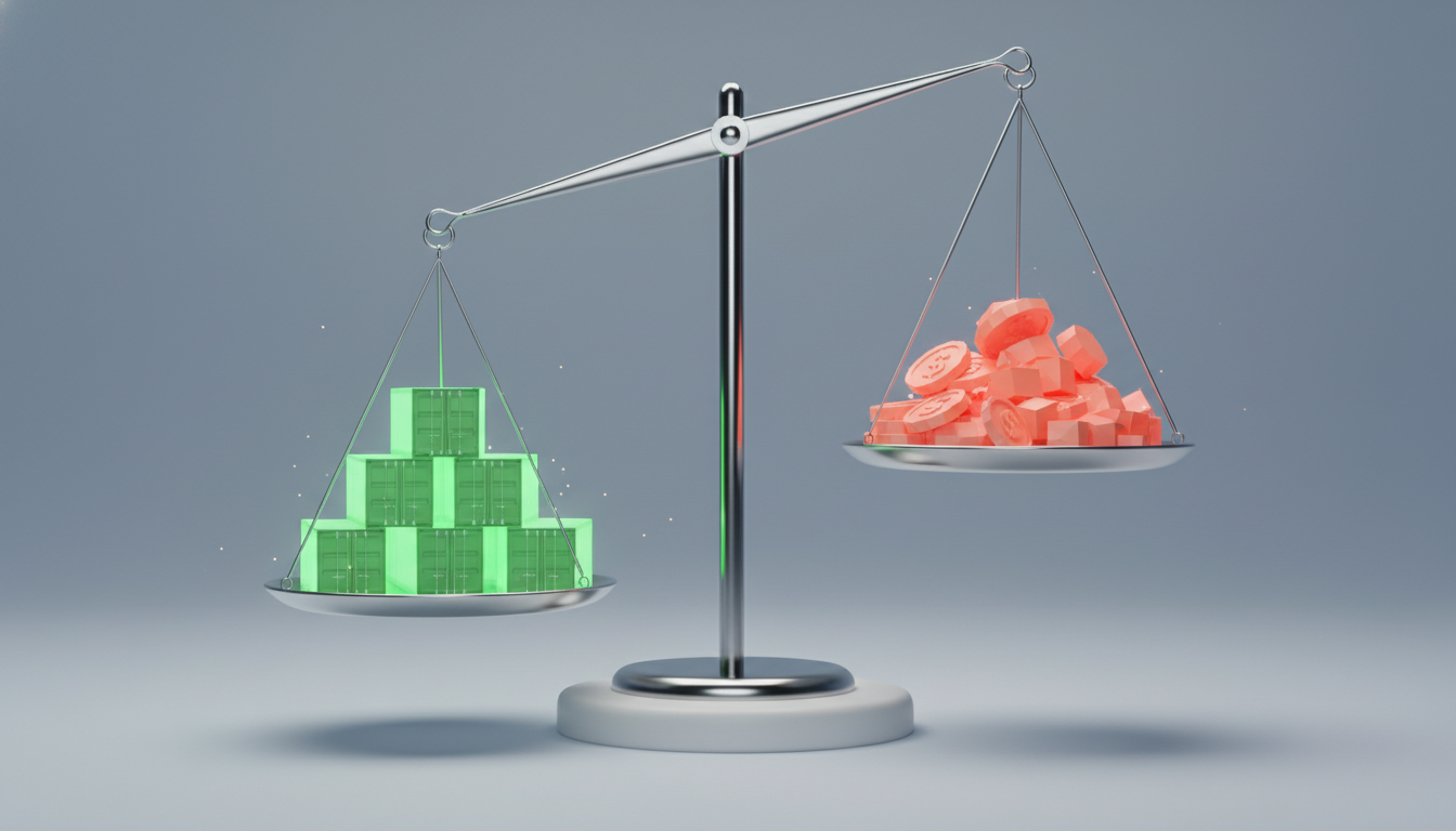 3D illustration of a balancing scale