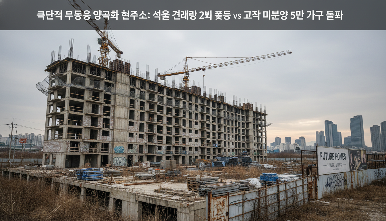 {'prompt': 'unfinished apartment building construction site empty real estate crisis', 'section_heading': '극단적 부동산 양극화...