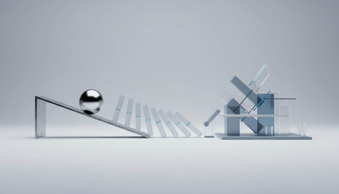 A 3D rendering of a chain reaction