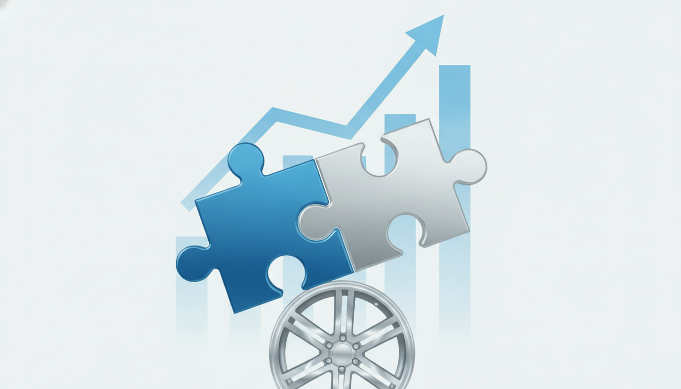 A conceptual illustration of international trade and economic partnership, showing two abstract interlocking...