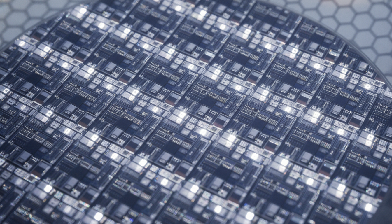 macro photography of semiconductor silicon wafer clean lighting