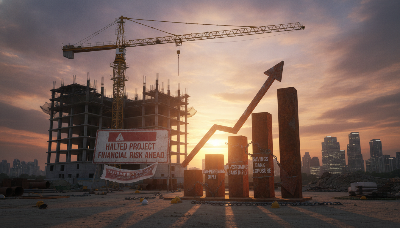 {'prompt': 'halted construction site crane sunset financial risk concept', 'section_heading': '태영건설 워크아웃과 저축은행 NPL 지표로 본...
